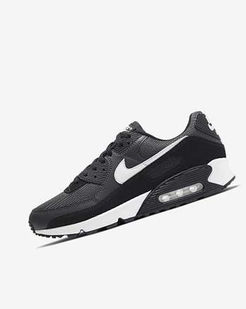 Nike Air Max 90 Grises Grises Oscuro Negros Blancos | MX 2907